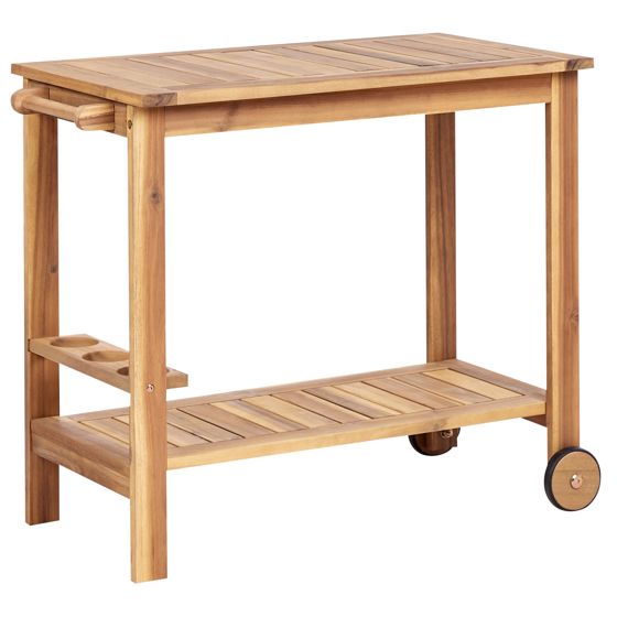 Ulkotarjoiluvaunu SASSARI II sertifioitu akaasia Vaaleanruskea