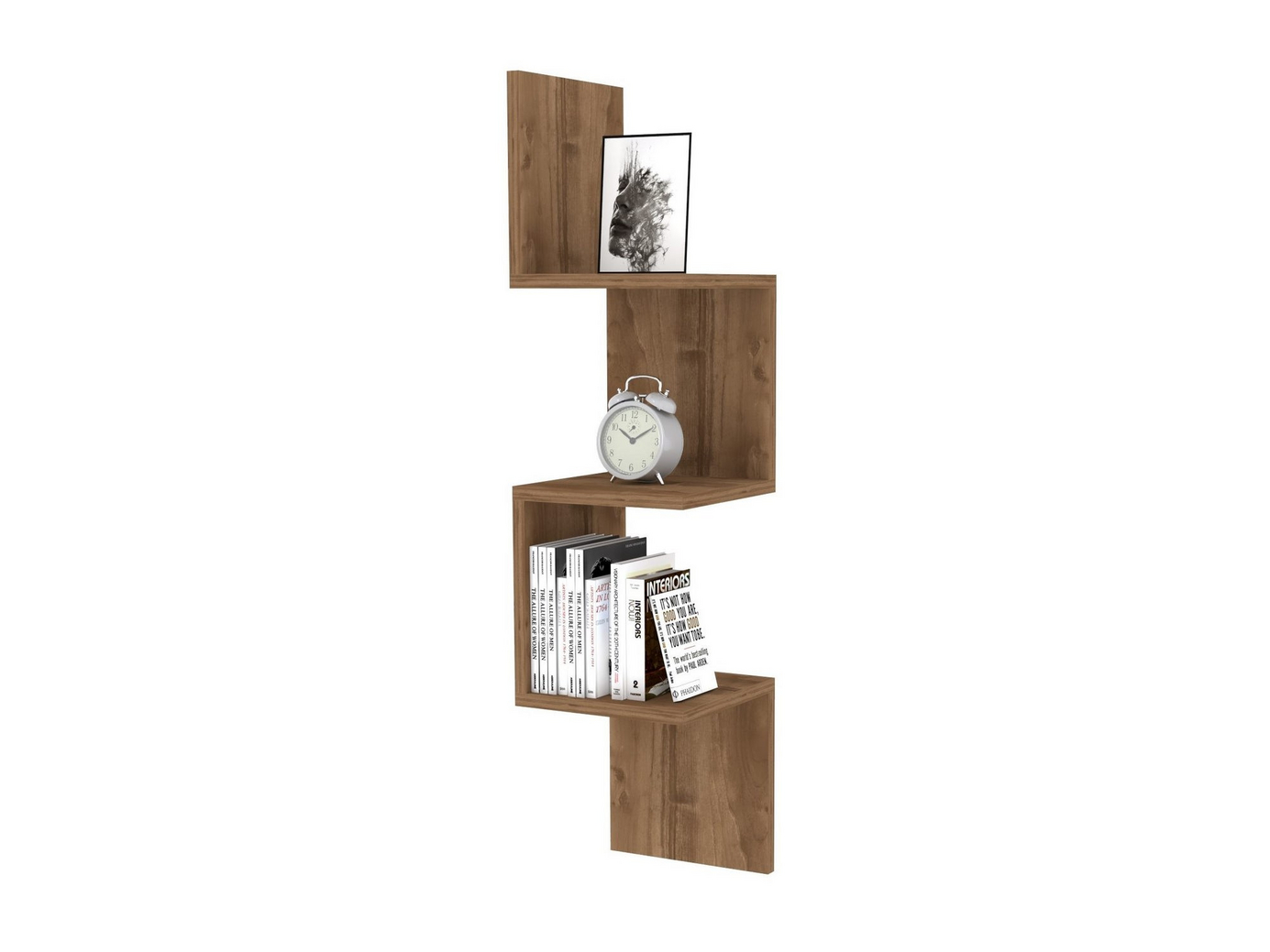 Norda Design Moderni seinähylly, 100 % melamiinipinnoitettu, 25 x 105,4 x 25 cm, 18 mm paksu, tyylikäs säilytysratkaisu