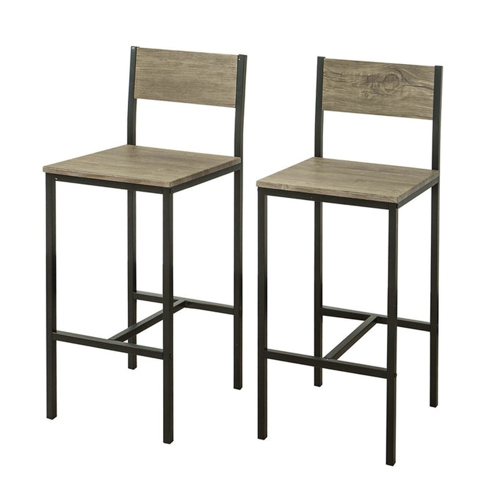 SoBuy 2 Baarituolia puukuitulevystä ja metallista beige FST53x2