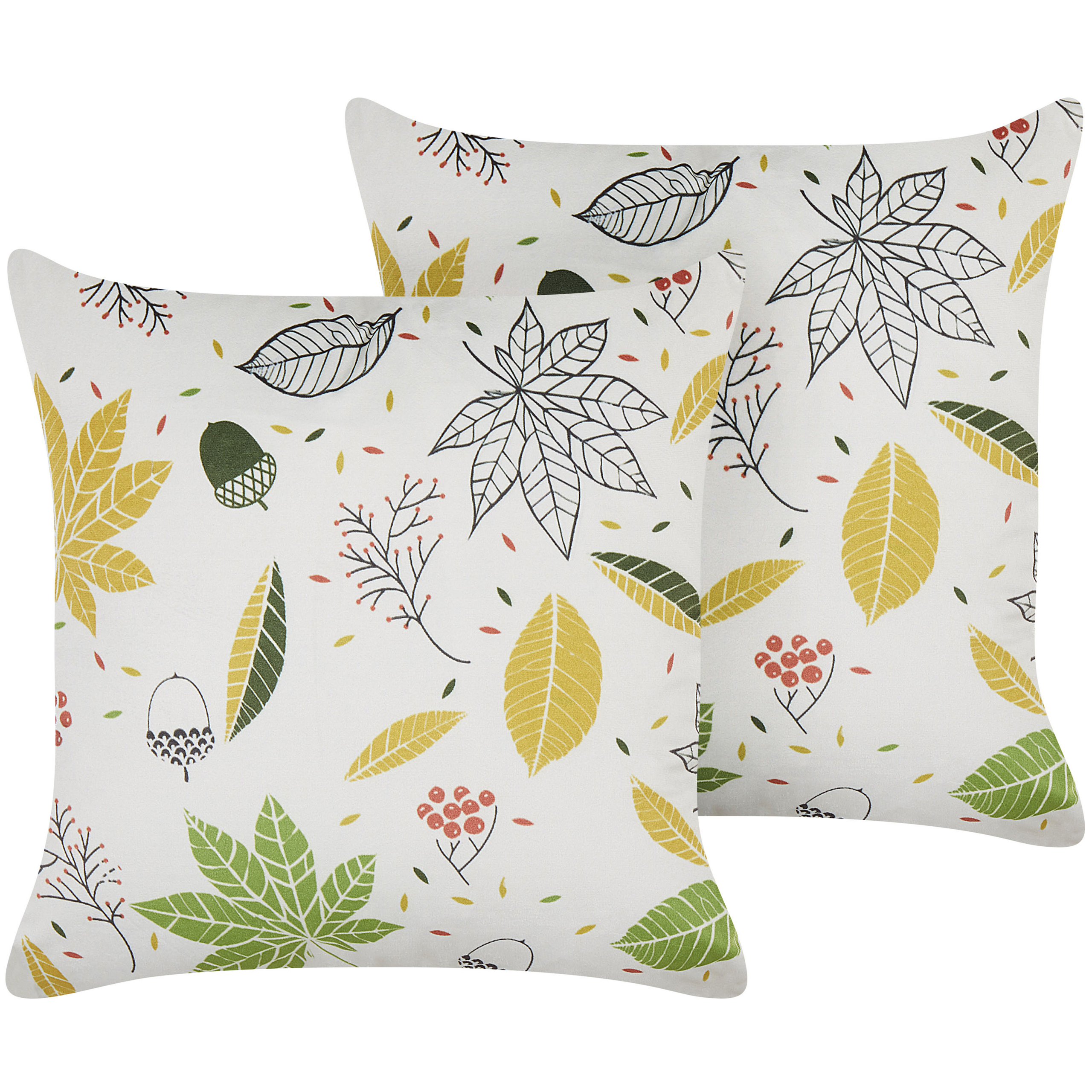 Koristetyynysetti 2 kpl MULLEIN 45 x 45 cm Sametti Monivärinen Kasvikuvio