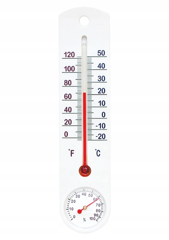 Sisälämpömittari kosteusmittarilla, valkoinen, 25 cm