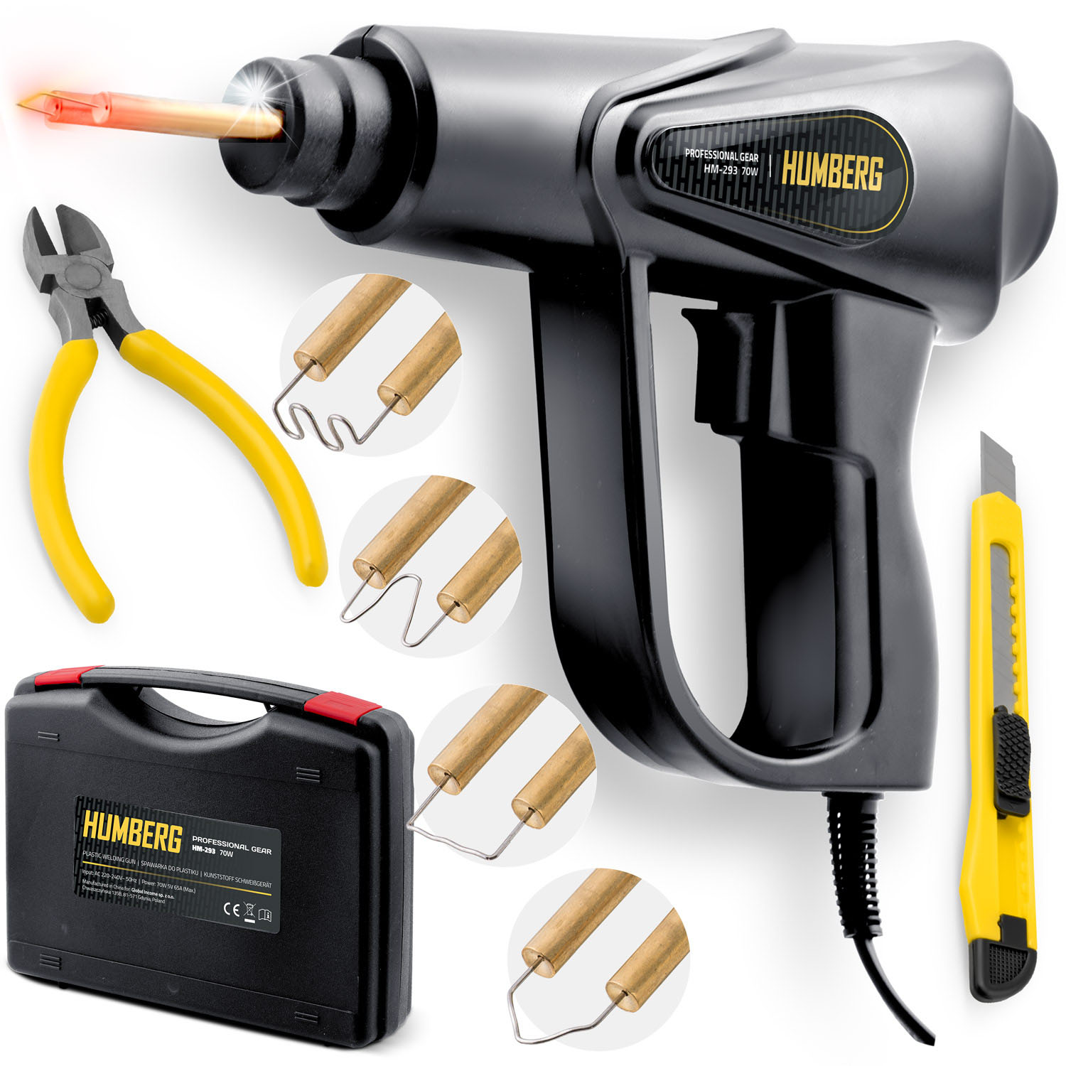 Humberg HM-293 70W muovinhitsauskone + 800 niittiä