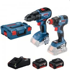 Bosch GSR 18V-50 + GDX 18V-200 -Akkutyökalusetti 2x 4,0 Ah L-BOXX