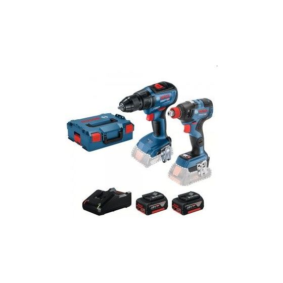 Bosch GSR 18V-50 + GDX 18V-200 -Akkutyökalusetti 2x 4,0 Ah L-BOXX