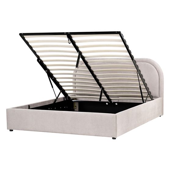 Sänky säilytystilalla kangas QUILLIEN 140 x 200 cm Ruskeanharmaa