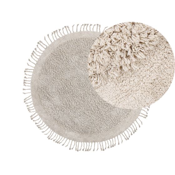 Matto BITLIS Vaaleanbeige ø 140 cm puuvilla