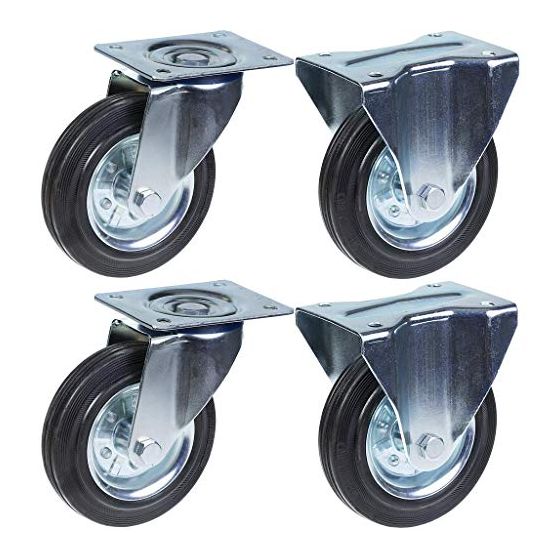 200mm 8" kumirengas, kääntyvä ja kiinteä, vahva 800kg kantavuus, 4 kpl:n sarja.