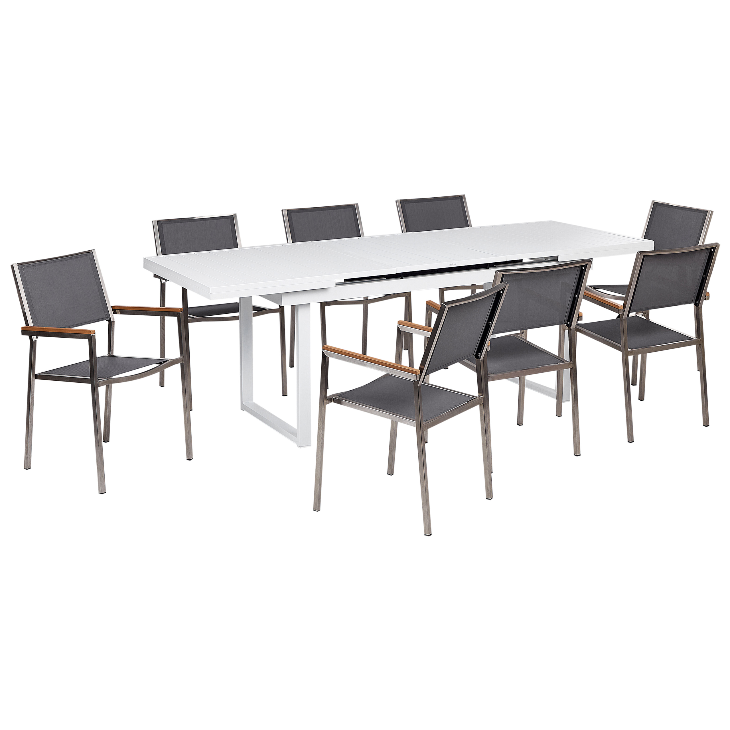 Ulkoruokailuryhmä 8-istuttava VALCANETTO/GROSSETO metalli Harmaa/valkoinen