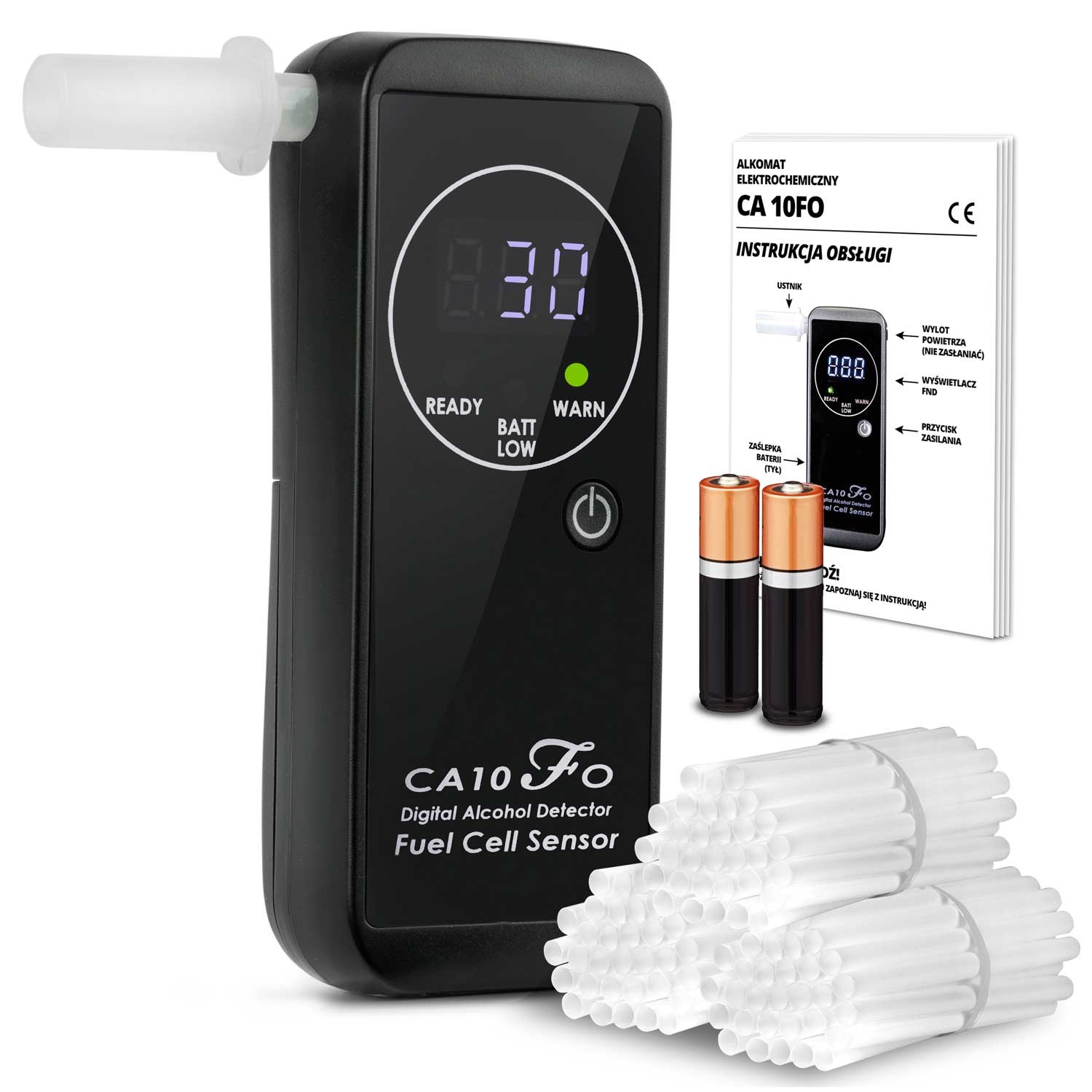 CA-10FO sähkökemiallinen alkometri + suukappaleet