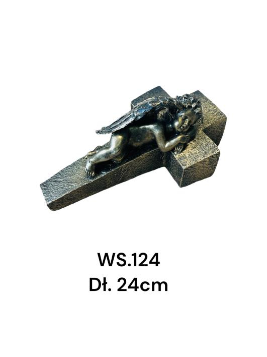 Ristifiguuri Kipsi Bränditön Enkeli 13x22,5x10,5cm Harmaa 1 kpl