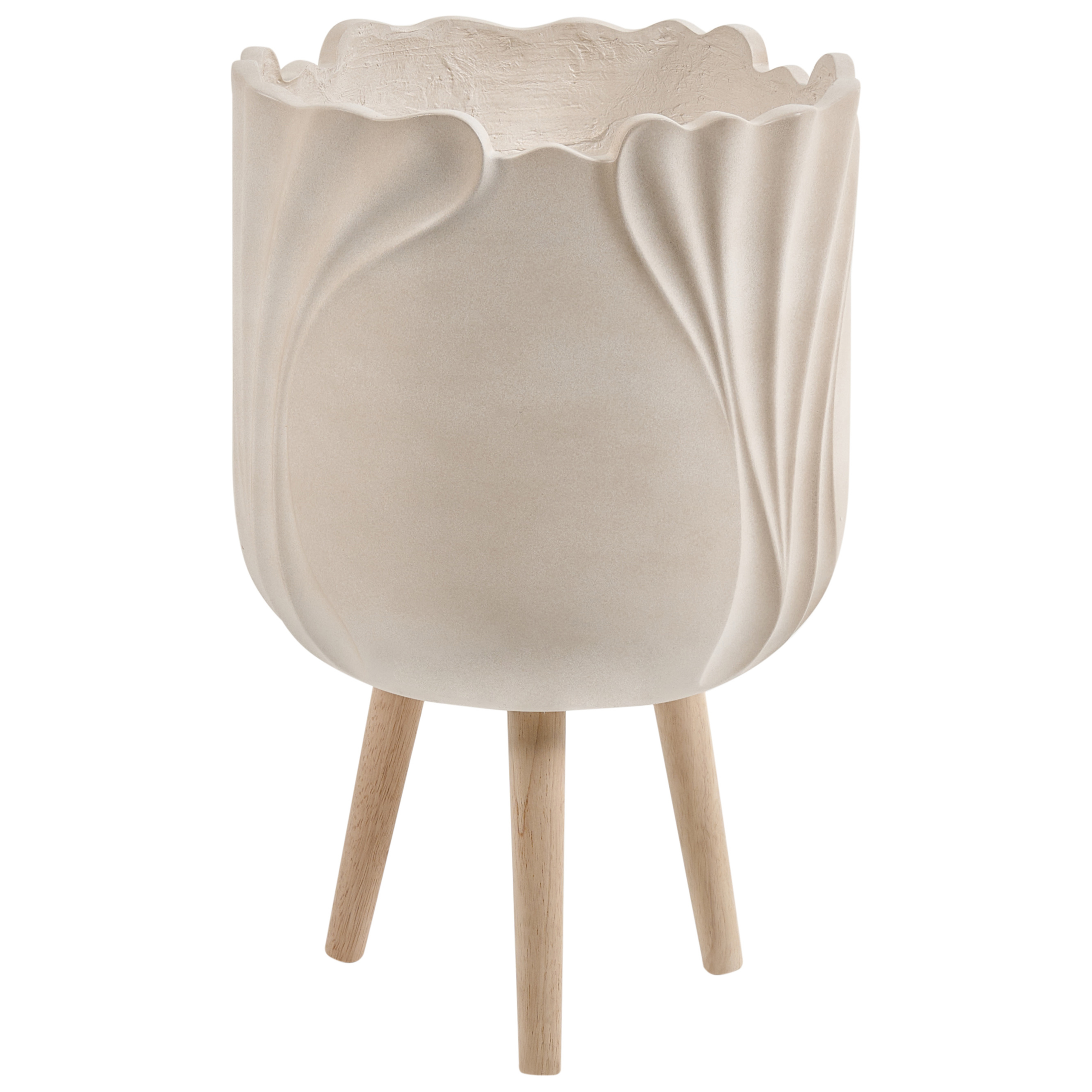 Korotettu kukkaruukku ARPONE 36 cm Vaaleanbeige