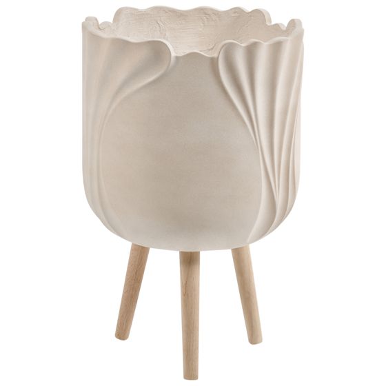 Korotettu kukkaruukku ARPONE 36 cm Vaaleanbeige