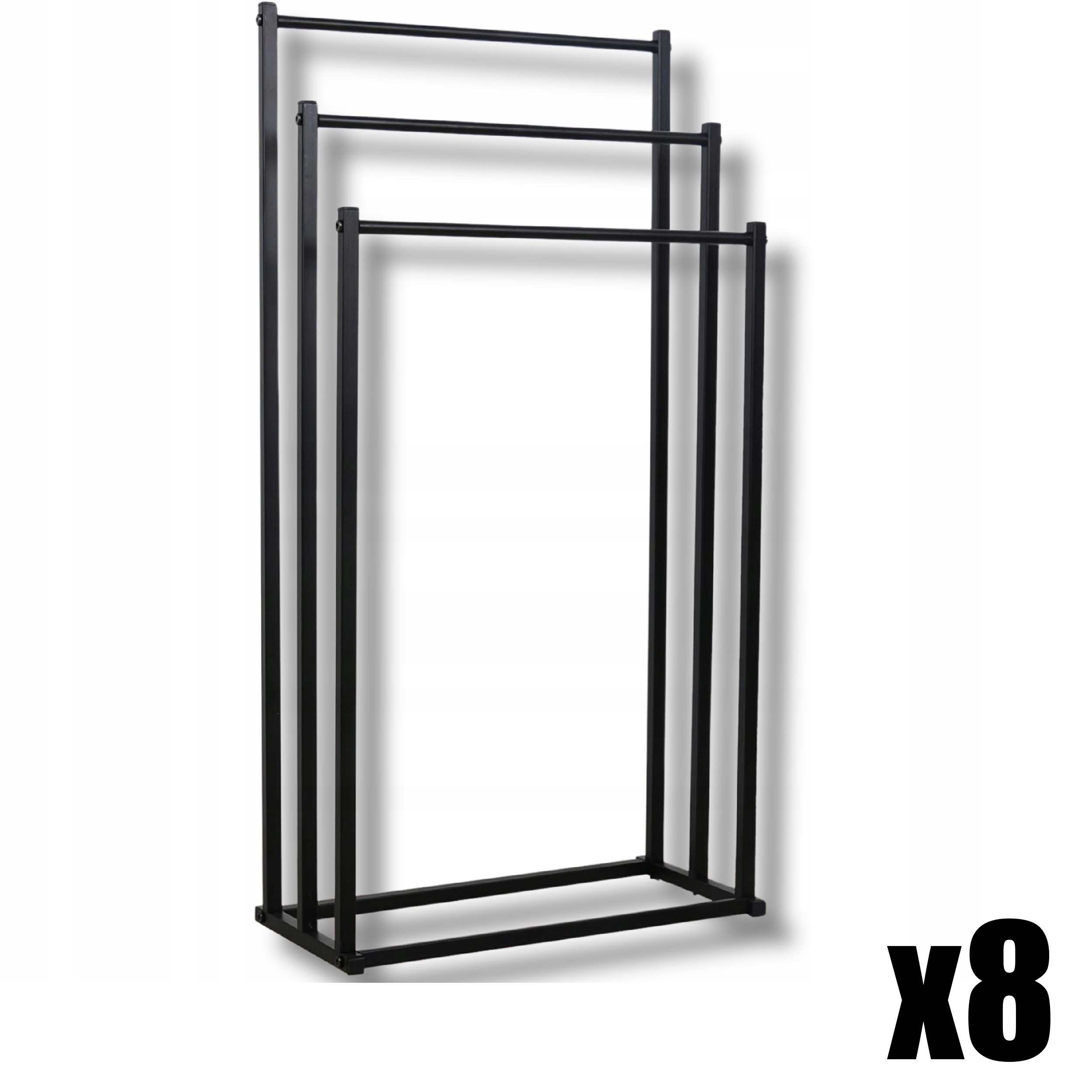 Pyyheteline - Leobert - musta/m - 44x21x86 cm - setti 8 kpl