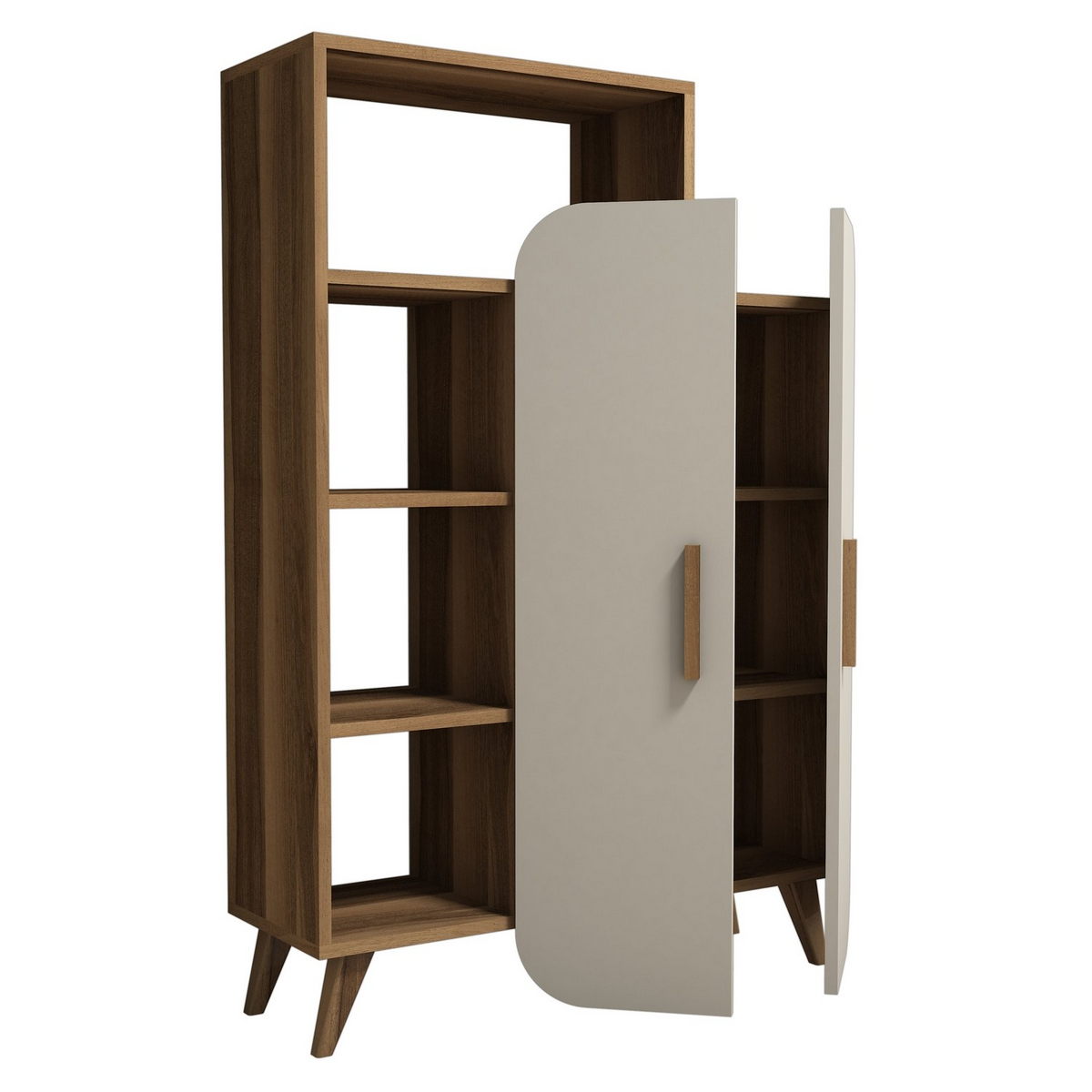 Norda Design Moderni kirjahylly, 90x132x32 cm, 100 % melamiinipinnoitettu, seinään kiinnitettävä, kantavuus 45 kg