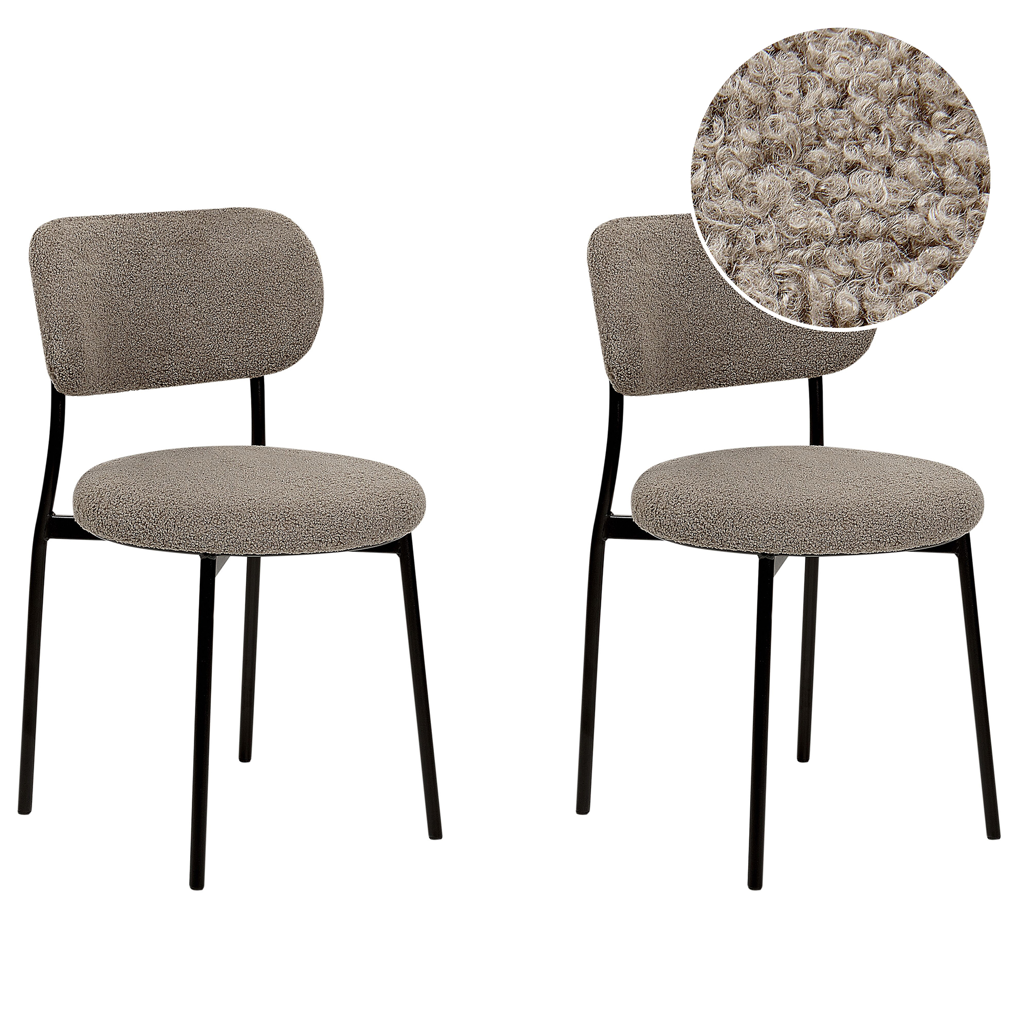 Ruokatuolisetti 2 kpl CASEY Buklee Ruskeanharmaa