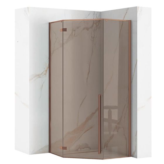 REA Suihkukaappi Diamond 90 x 90 harjattu kupari, 90X90X195CM