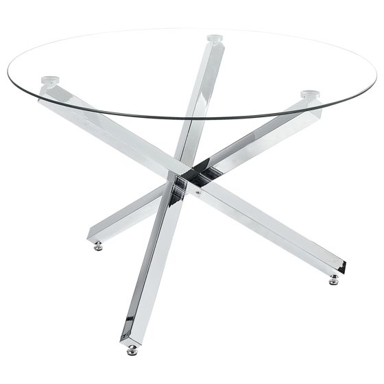 Ruokapöytä BUTLER Hopea 110 cm 110 cm karkaistu lasi