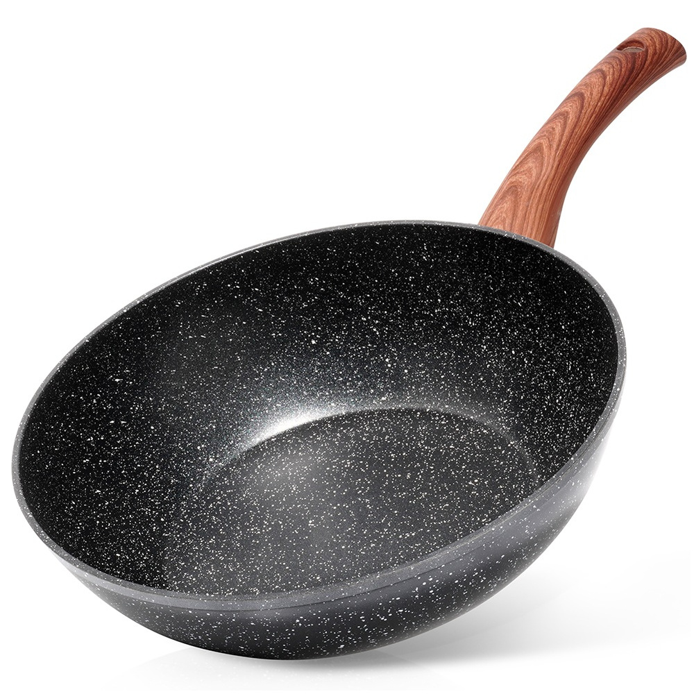 BLACK&WOOD graniittinen wok-paistinpannu 28 cm