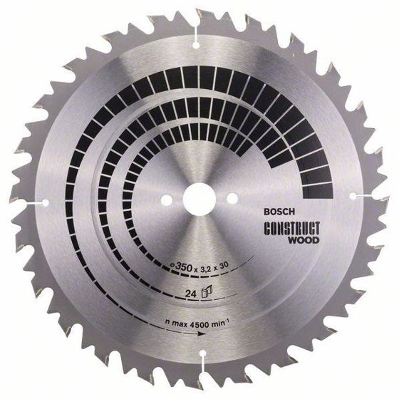 Bosch Construct Wood -Pyörösahanterä 350x30 mm, 24 hammasta