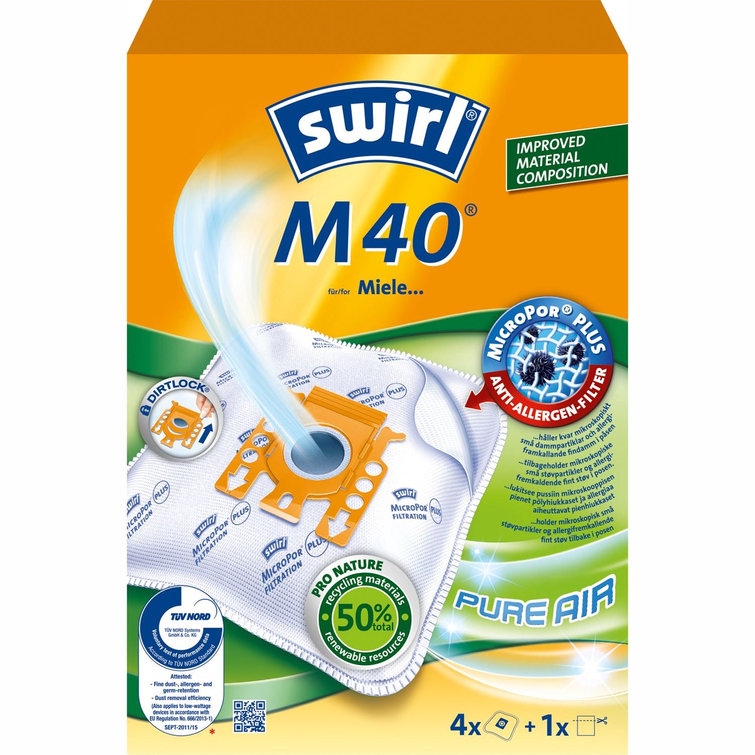 Pölynimuripussit M40 HUOMAA 3X4KPL 3KPL DFP