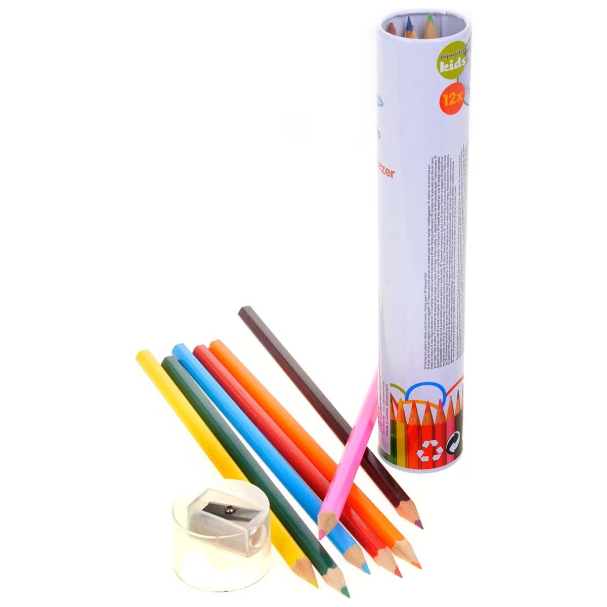 Erä 12 Värikynää Teroitin Säilytys Putki