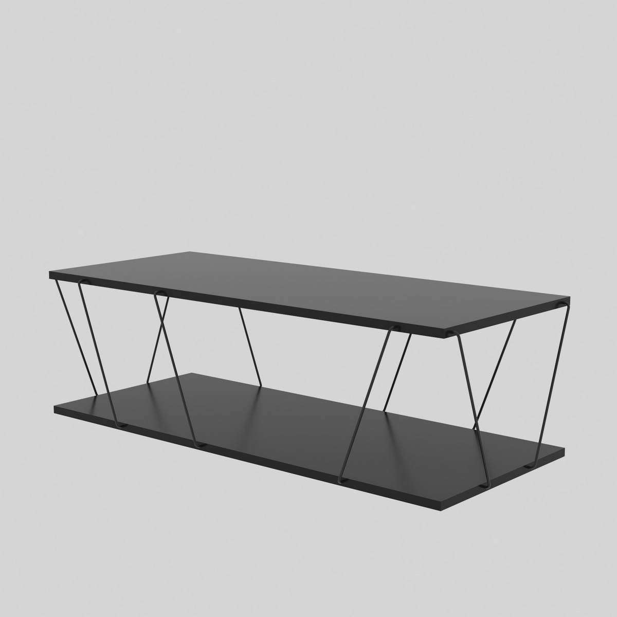 Norda Design Moderni sohvapöytä, 120 cm x 50 cm x 30 cm | 100 % melamiinipäällyste, metallirunko | teollinen muotoilu