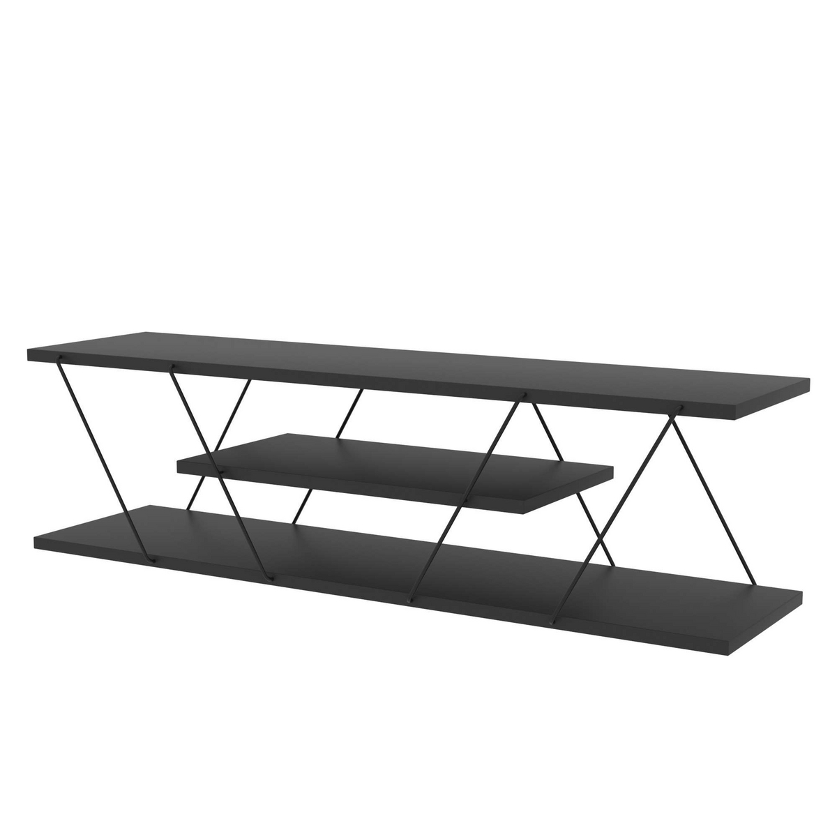 Norda Design Moderni TV-taso metallirungolla, 120 cm | 100 % melamiinipäällyste, 18 mm paksu | Tyylikäs teollishenkinen muotoilu