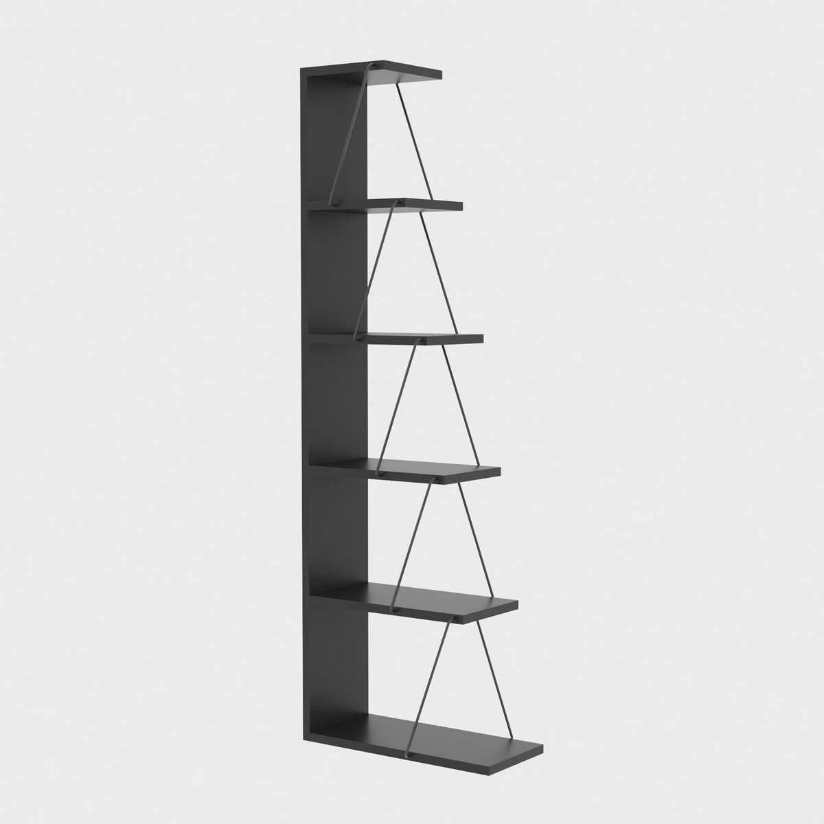 Norda Design Moderni kirjahylly, 150 cm korkea, 100 % melamiinipinnoitettu, metallirunko, tyylikäs ja toiminnallinen muotoilu
