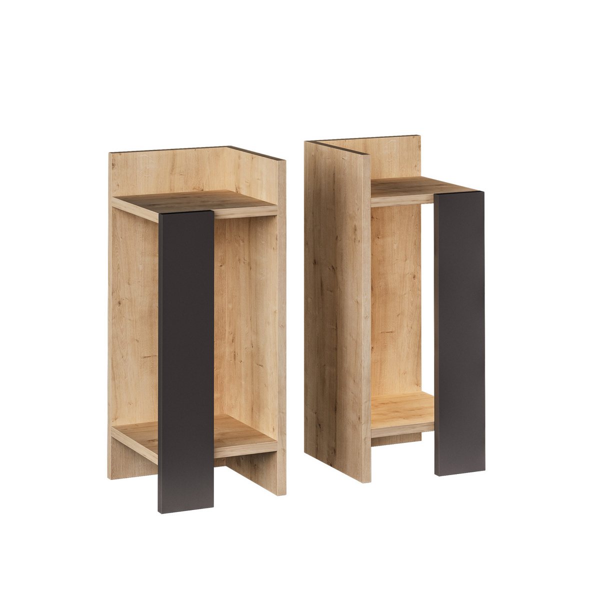 Norda Design Modernit yöpöydät (2 kpl), 25 x 60 x 27 cm | 100 % melamiinipinnoitetut, 18 mm paksut | Tyylikkäät ja käytännölliset jokaiseen makuuhuoneeseen