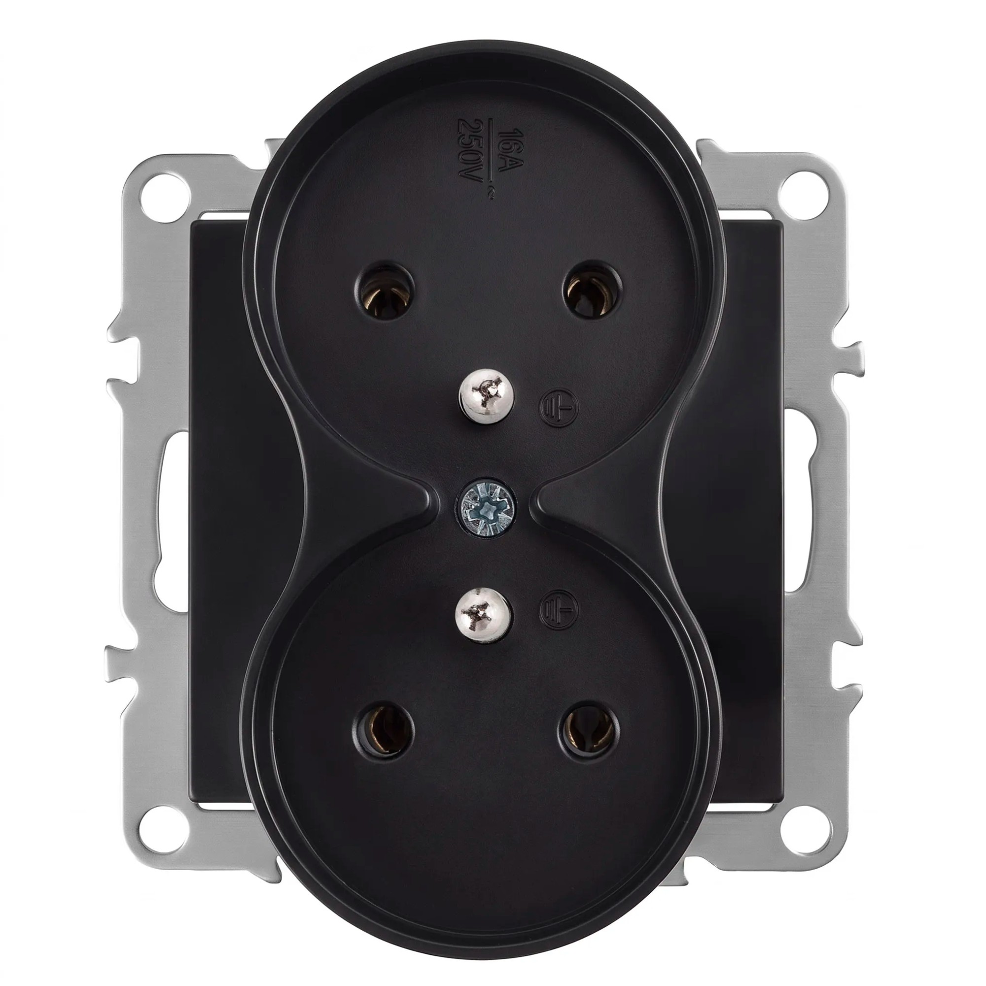 Toolight Kaksiosainen maadoitettu pistorasia OSTE JNH002-G Musta 5, 1x8, 4x8, 4cm