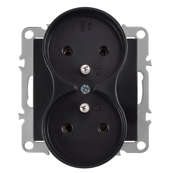 Toolight Kaksiosainen maadoitettu pistorasia OSTE JNH002-G Musta 5, 1x8, 4x8, 4cm