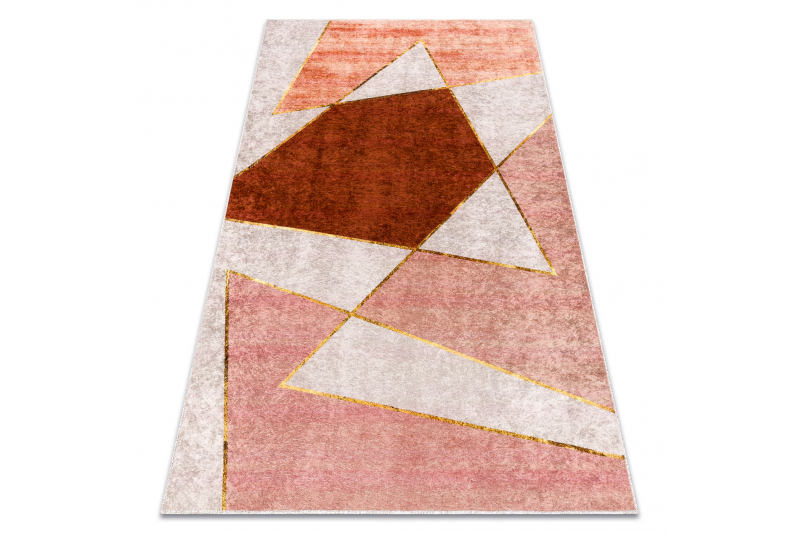 MIRO 52097.802 matto geometrinen liukumaton - vaaleanpunainen 160x220 cm