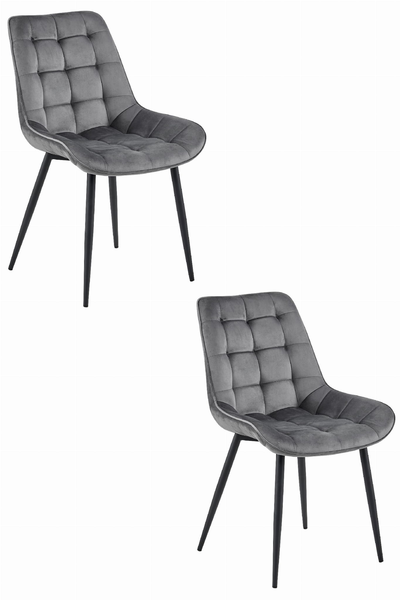 BERA-tuoli, tummanharmaa sametti, mustat jalat (2 kpl)