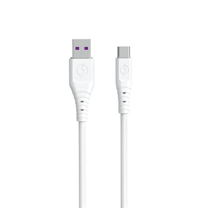 Joustava USB - USB-C 6A -kaapeli 1m valkoinen