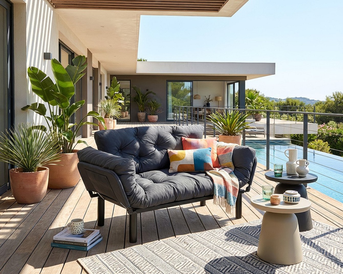 Norda Design Puutarhan 2-istuttava vuodesohva Nitta Outdoor Double 70 x 150 x 85 cm