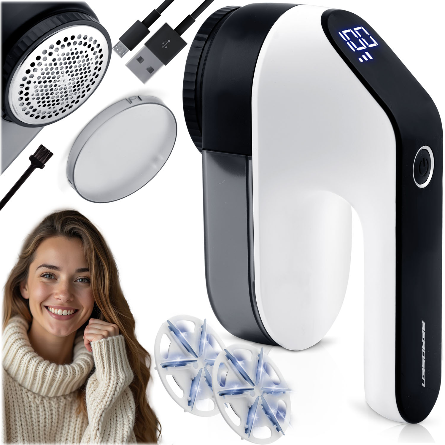 Berdsen BD-391 nukanpoistaja, LCD-näyttö, 2000 mAh akku