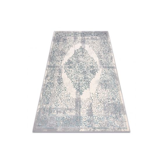 Matto CORE W7161 Rosetti Vintage - rakenteellinen, kaksi kerrosta fleeceä, vaaleansininen / kerma / harmaa 120x170 cm