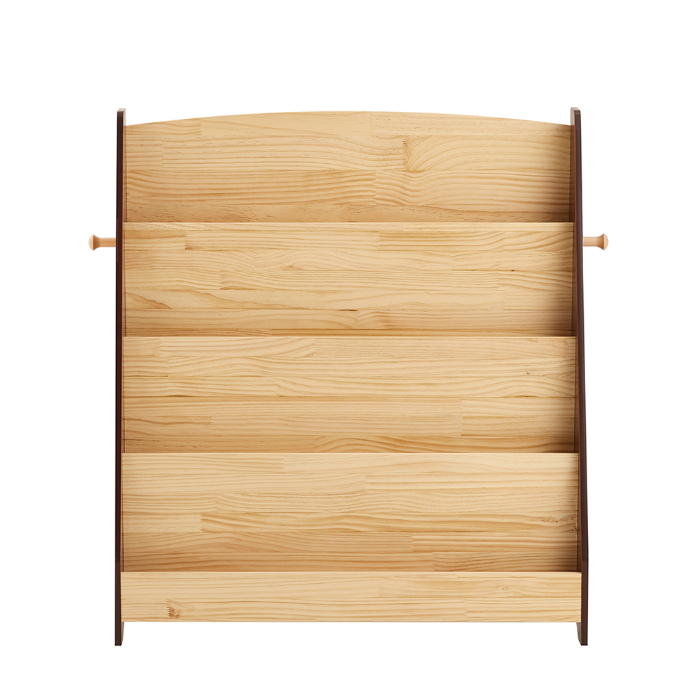 SoBuy Kirjahylly 91x30x89 cm luonnonpuuta 4 lokeroa 2 koukkua KMB32-N