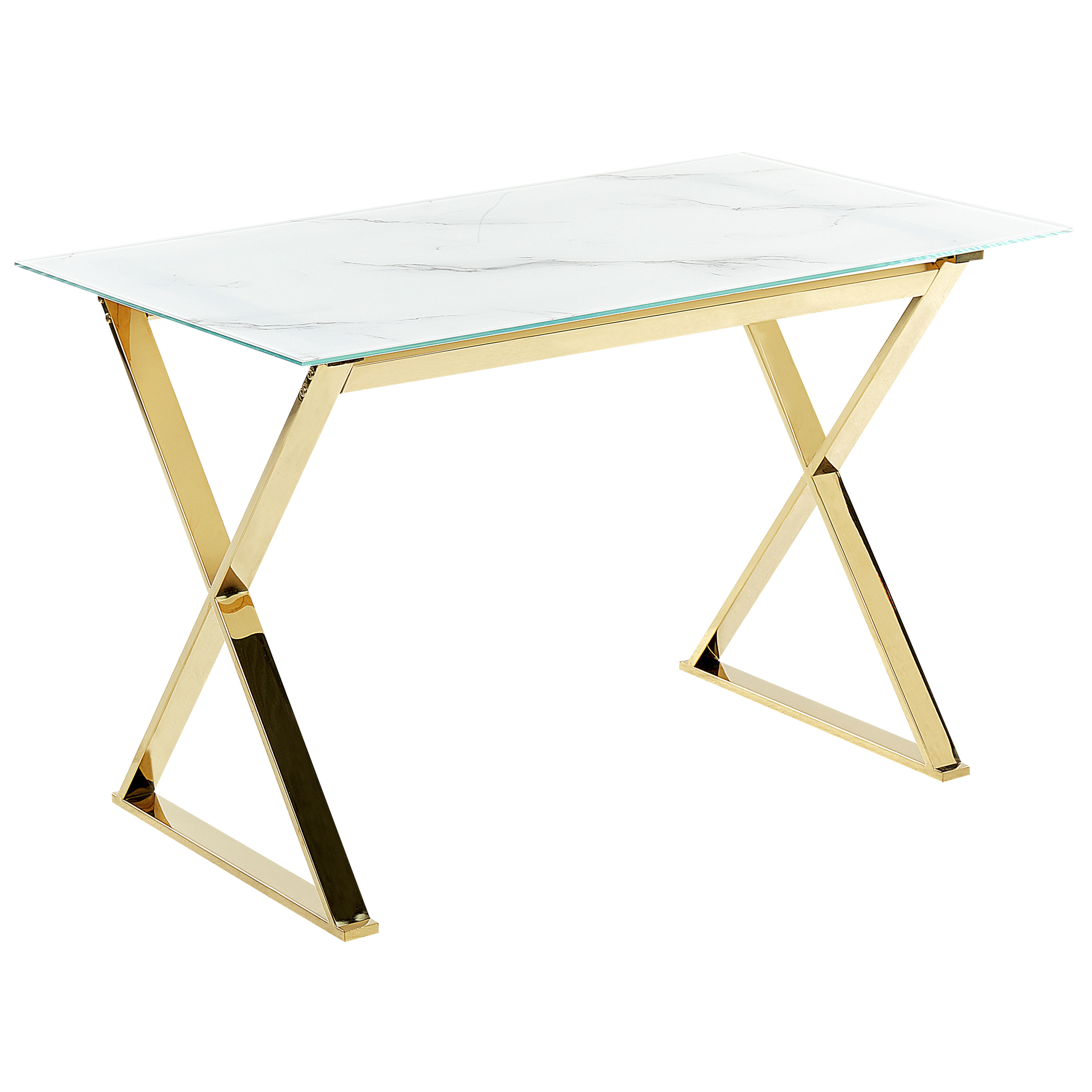 Ruokapöytä ATTICA Marmorikuvio/kulta 120 cm 70 cm Karkaistu lasi