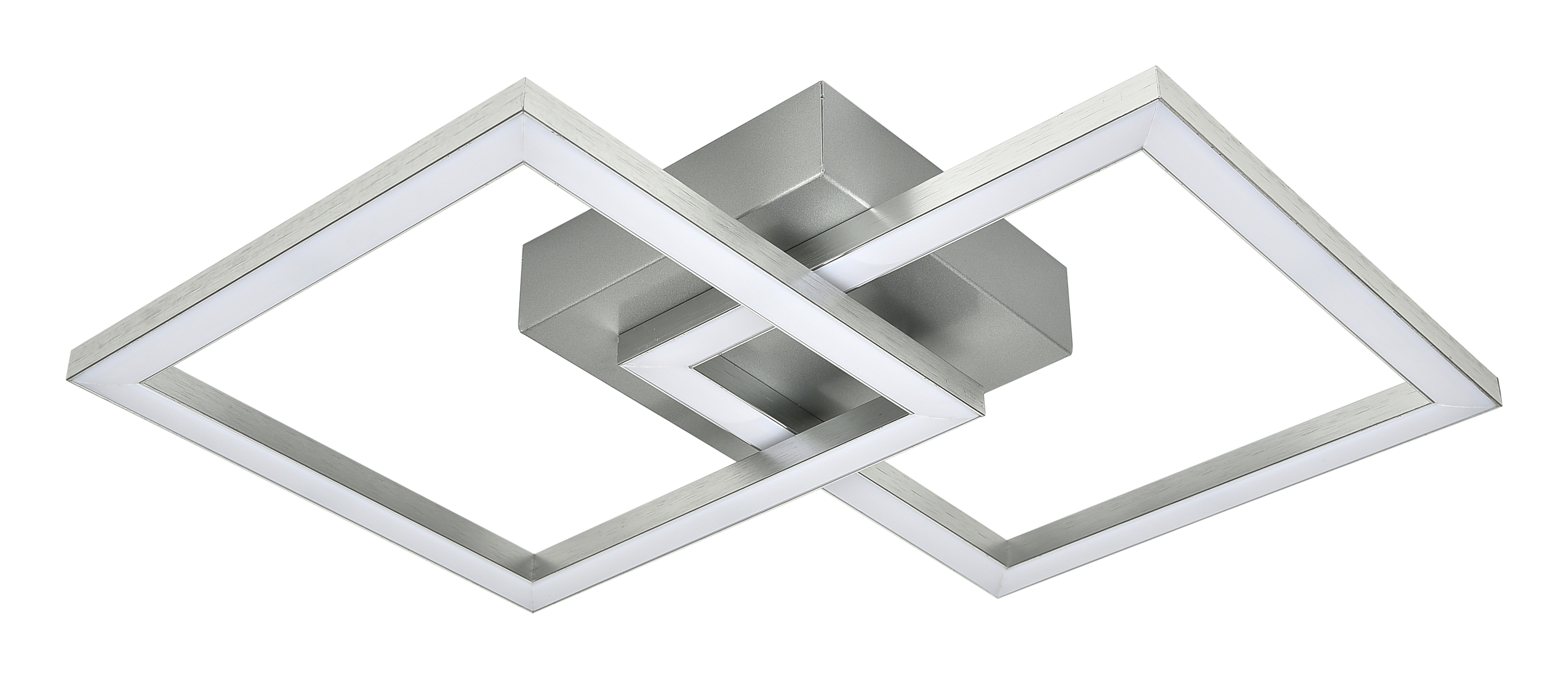 NETTLIFE Moderni, hopeinen, neliönmuotoinen, LED - kattovalaisin, makuuhuoneeseen, 24W, metallia, 3000K, lämmin Valkoinen