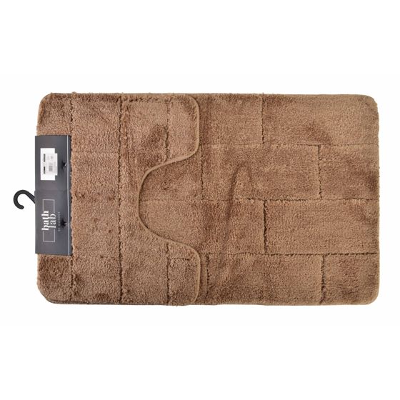 Kylpyhuonemattosetti polyesteri ZAC 50x37/50x80 cm ruskea 2 kpl