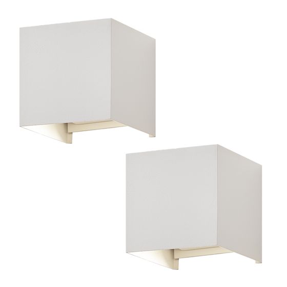 NETTLIFE 5W LED-seinävalaisin, 2 kpl - Ulko-/sisäseinävalaisin valkoinen, säädettävä kaksoissäde vedenpitävä IP65 230V 3000K