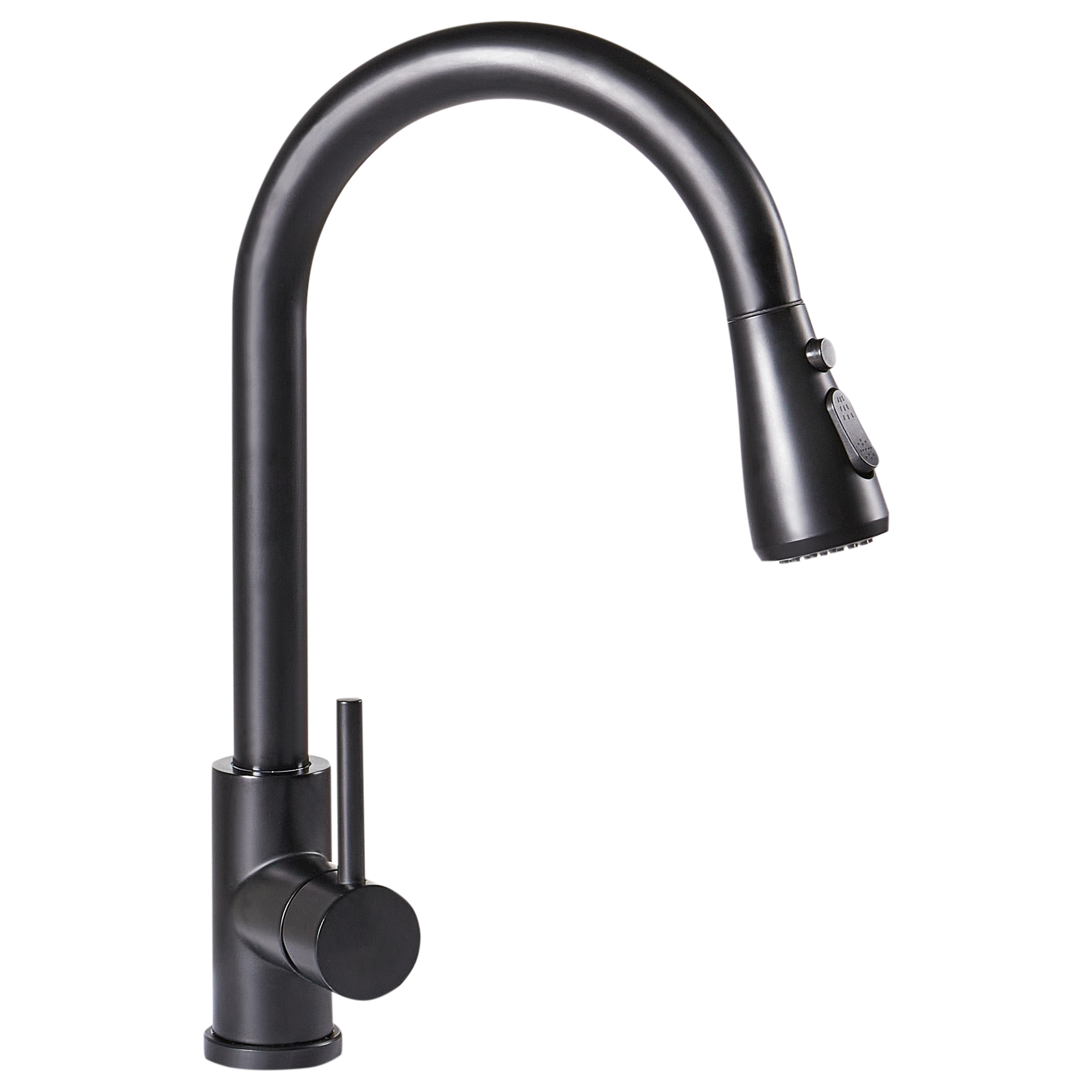Keittiöhana ulosvedettävällä juoksuputkella PAIMUN Musta