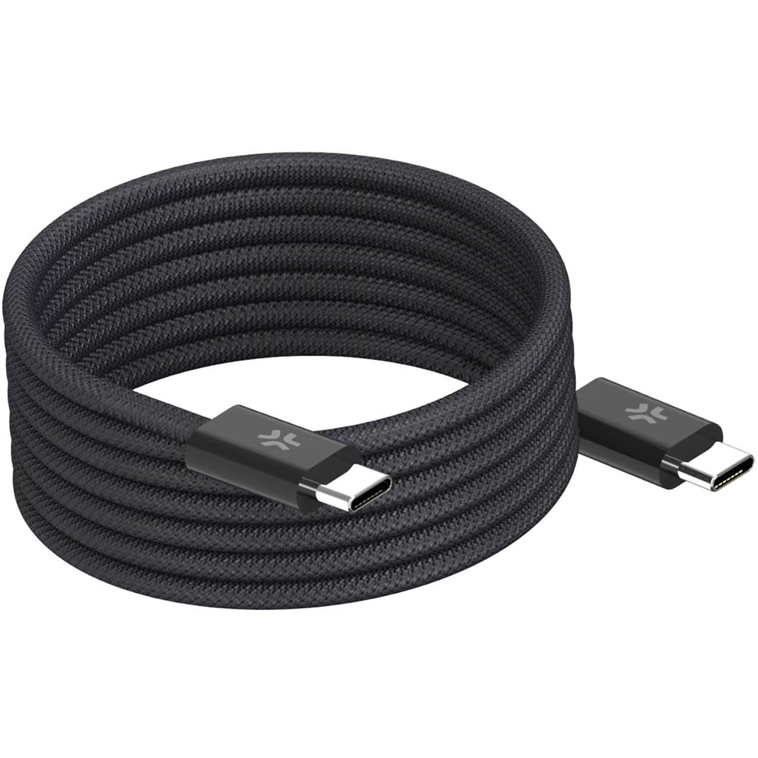 USB-C magneettipunottu kaapeli, 60W, 2m, musta
