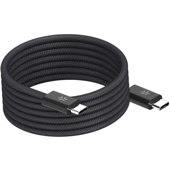 USB-C magneettipunottu kaapeli, 60W, 2m, musta