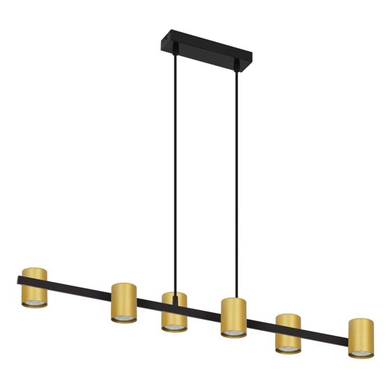 NETTLIFE riippuvalaisin ruokapöydän riippuvalaisin 6-lamppuinen musta GU10 metalli teollisuustyyli