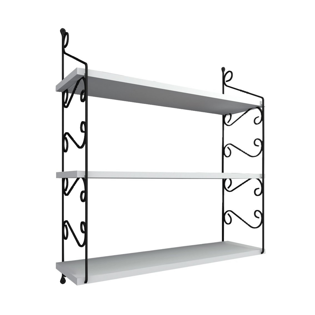 Norda Design moderni valkoinen seinähylly, 72 cm x 81 cm x 20 cm, 100 % melamiinipinnoitettu, metallinen kiinnike, valmiiksi koottu