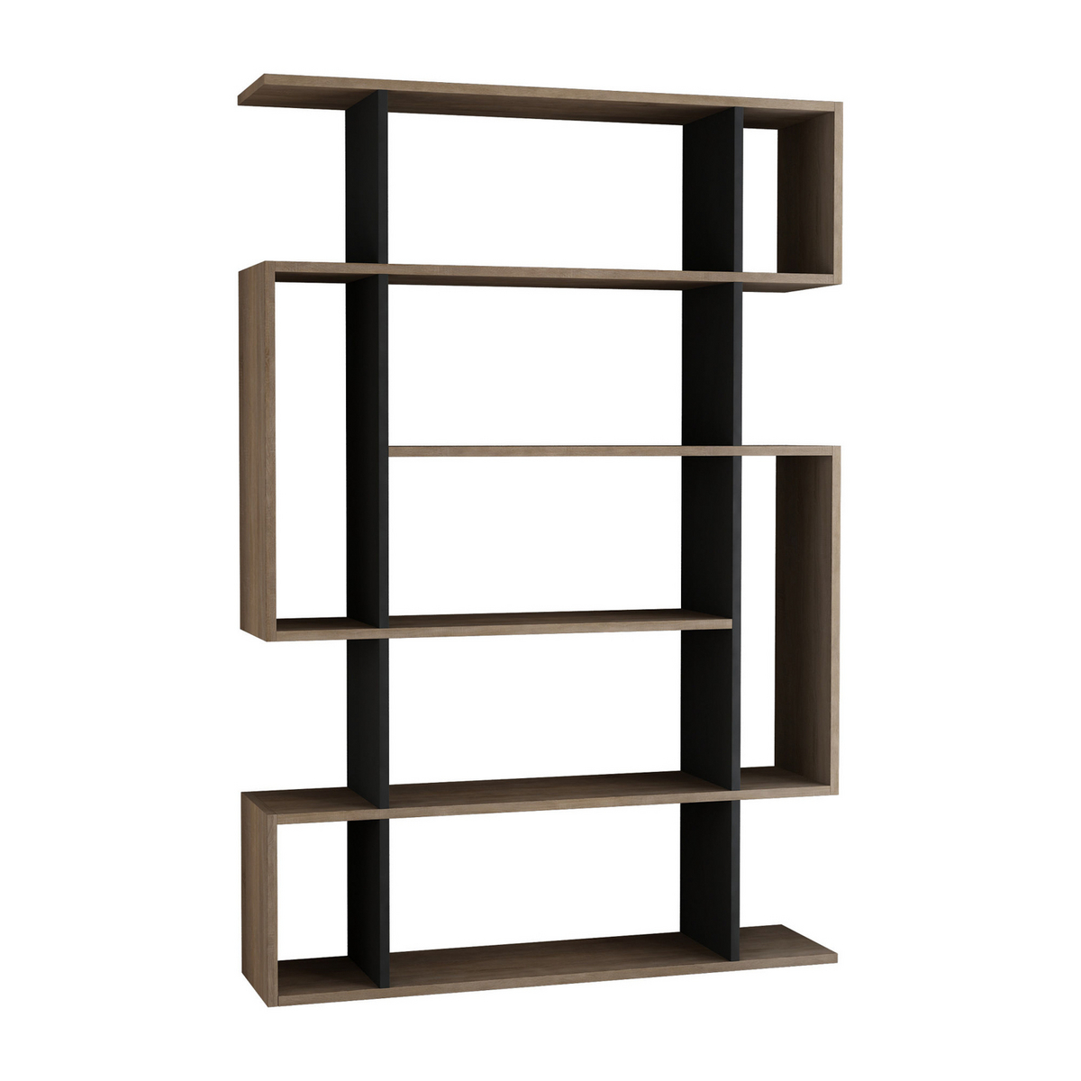 Norda Design Moderni kirjahylly, Sonoma-tammi ja antrasiitti, 110 x 161 x 25,5 cm | 100 % melamiinipäällyste | Seinään kiinnitettävä, 25 kg kantavuus, tyylikäs muotoilu