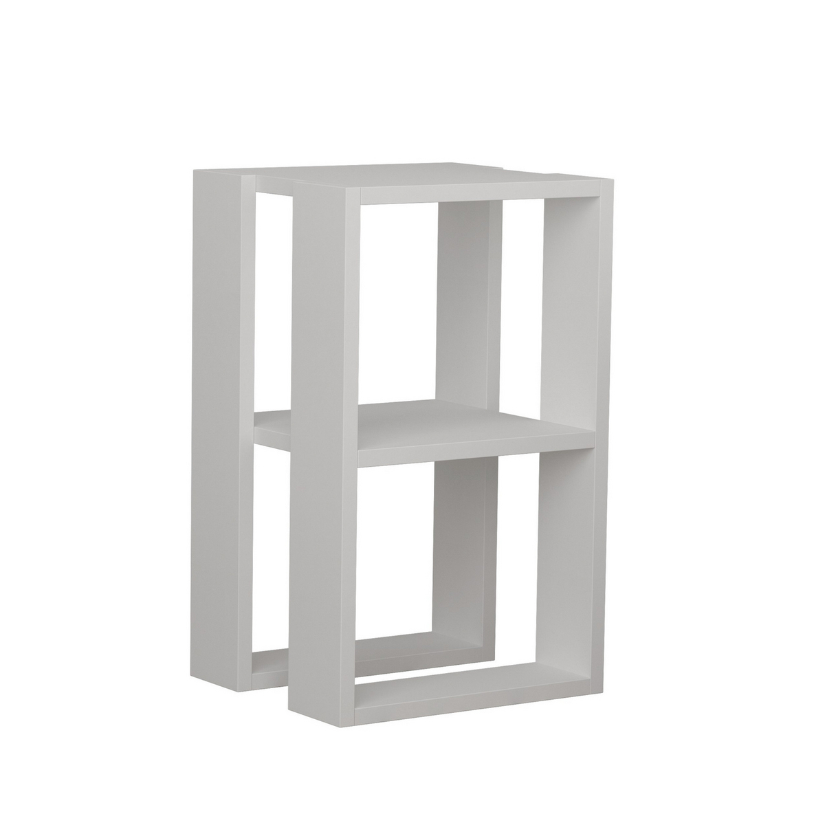 Norda Design moderni valkoinen yöpöytä, kaksitasoinen, 30 x 55 x 30 cm | 100 % melamiinipinnoitettu lastulevy, 18 mm paksu | tyylikäs ja toiminnallinen