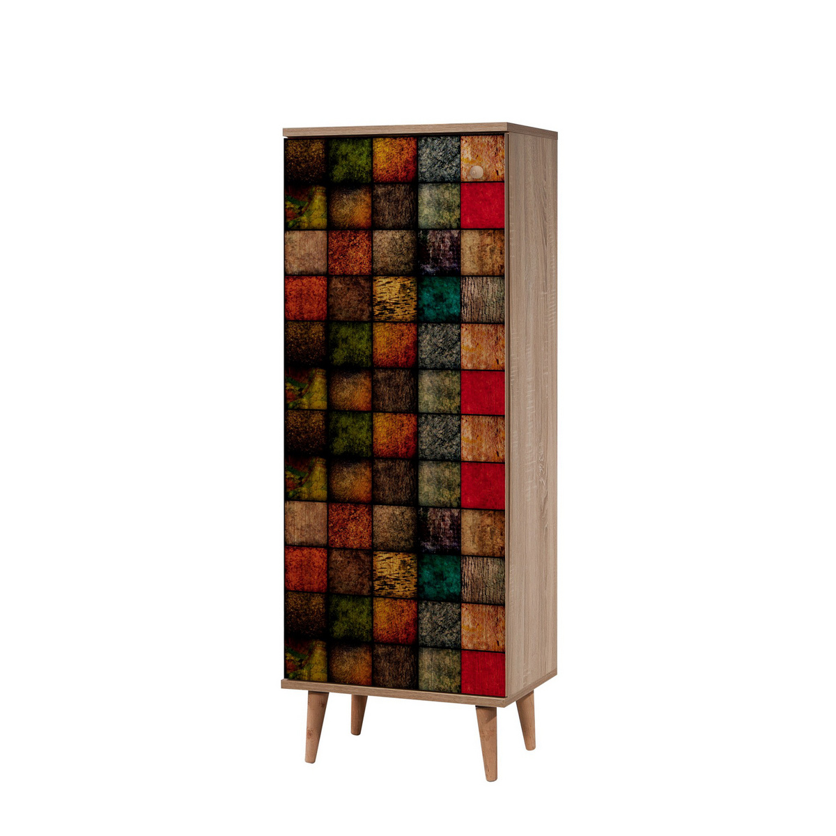 Norda Design Tyylikäs kenkäkaappi, Sonoma-tammi, 50x135x38 cm | 100 % melamiini, hornbeam-jalat, seinäkiinnitettävä, moderni muotoilu